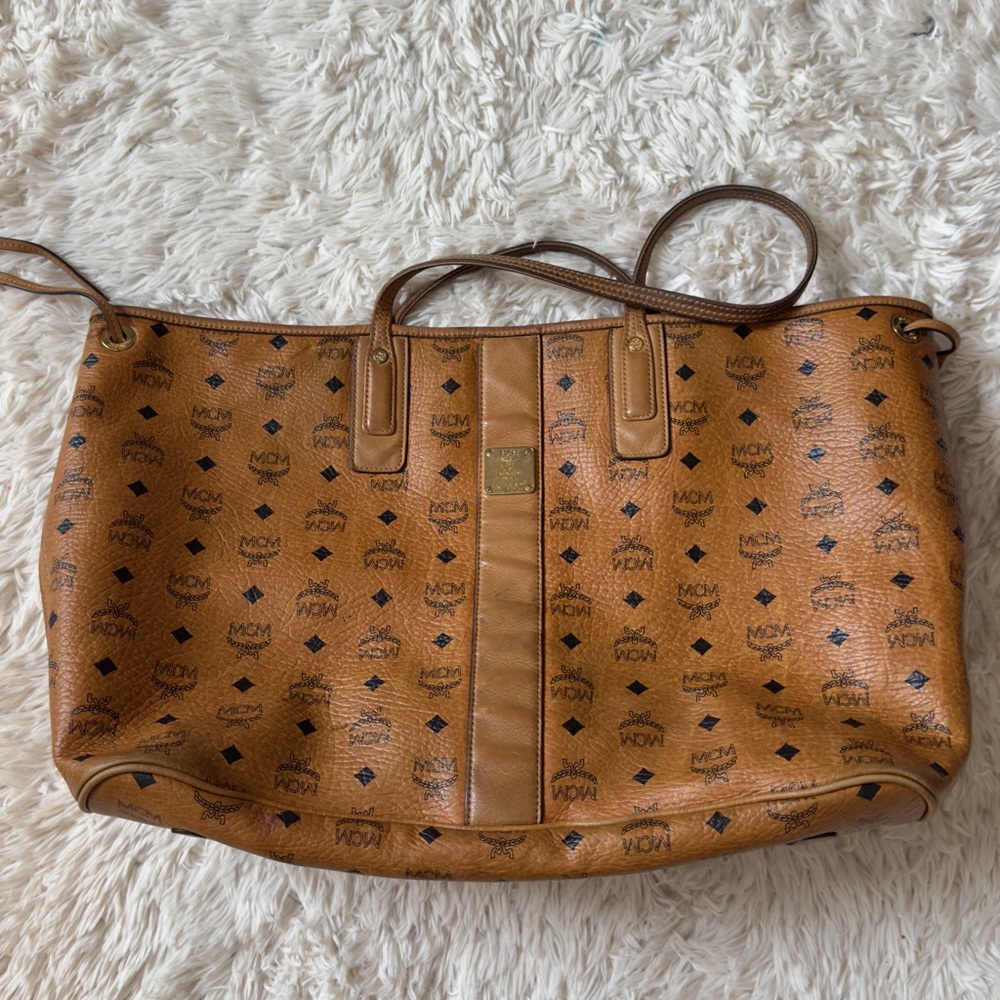 MCM Cognac Visetos Tote Bag
